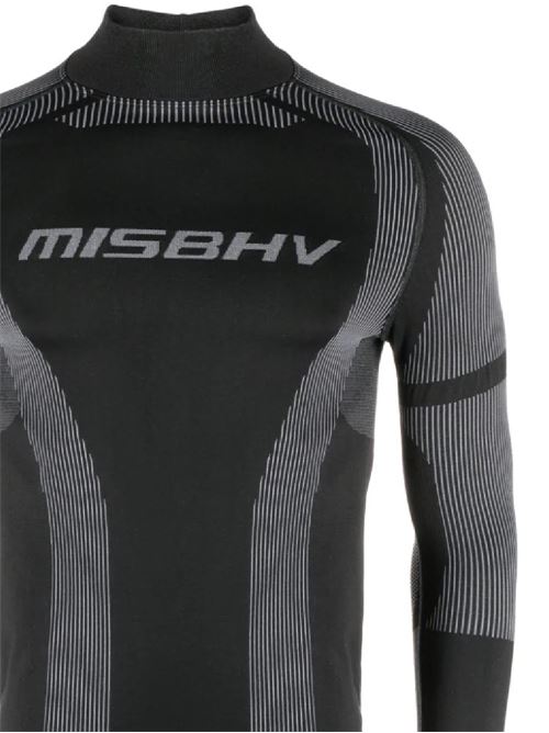 T-shirt a compressione con stampa del logo MisBHV | 231M500MUTED BLACK